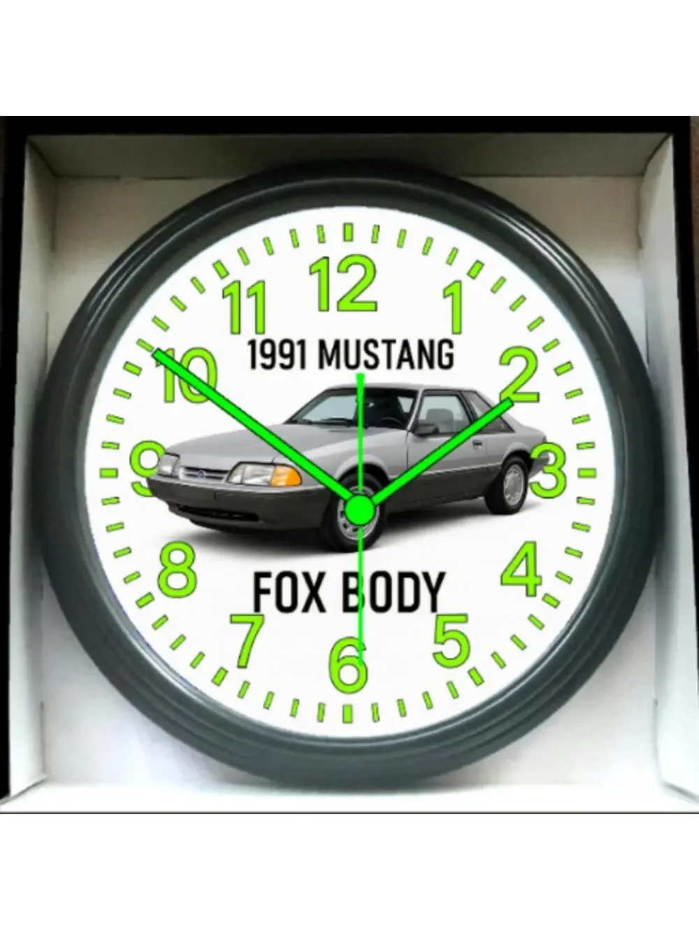 1991 Ford Mustang Fox Body Glow In The Dark Wall Clock New!